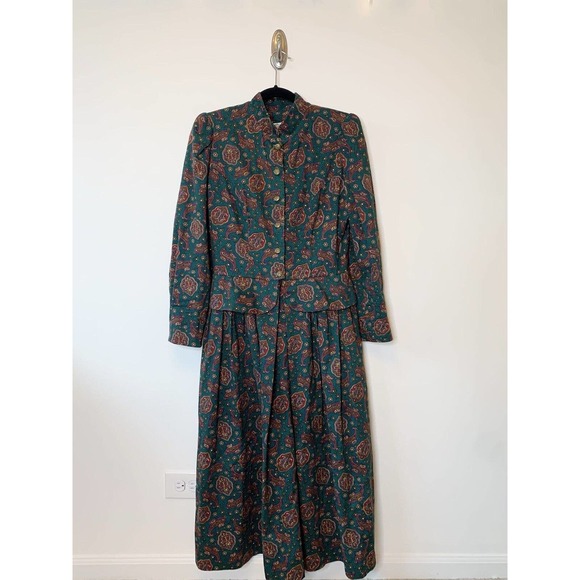 Vintage Prairie Dress 1980s Paisley button front 100% Cotton Sz 8 USA made - Picture 1 of 9